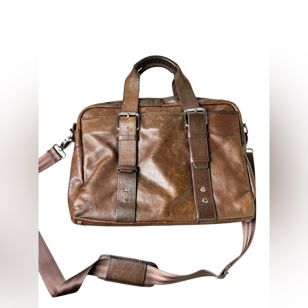 Danier Genuine Leather Brown Messenger Bag